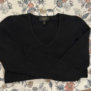 Black 100% cashmere sweater.